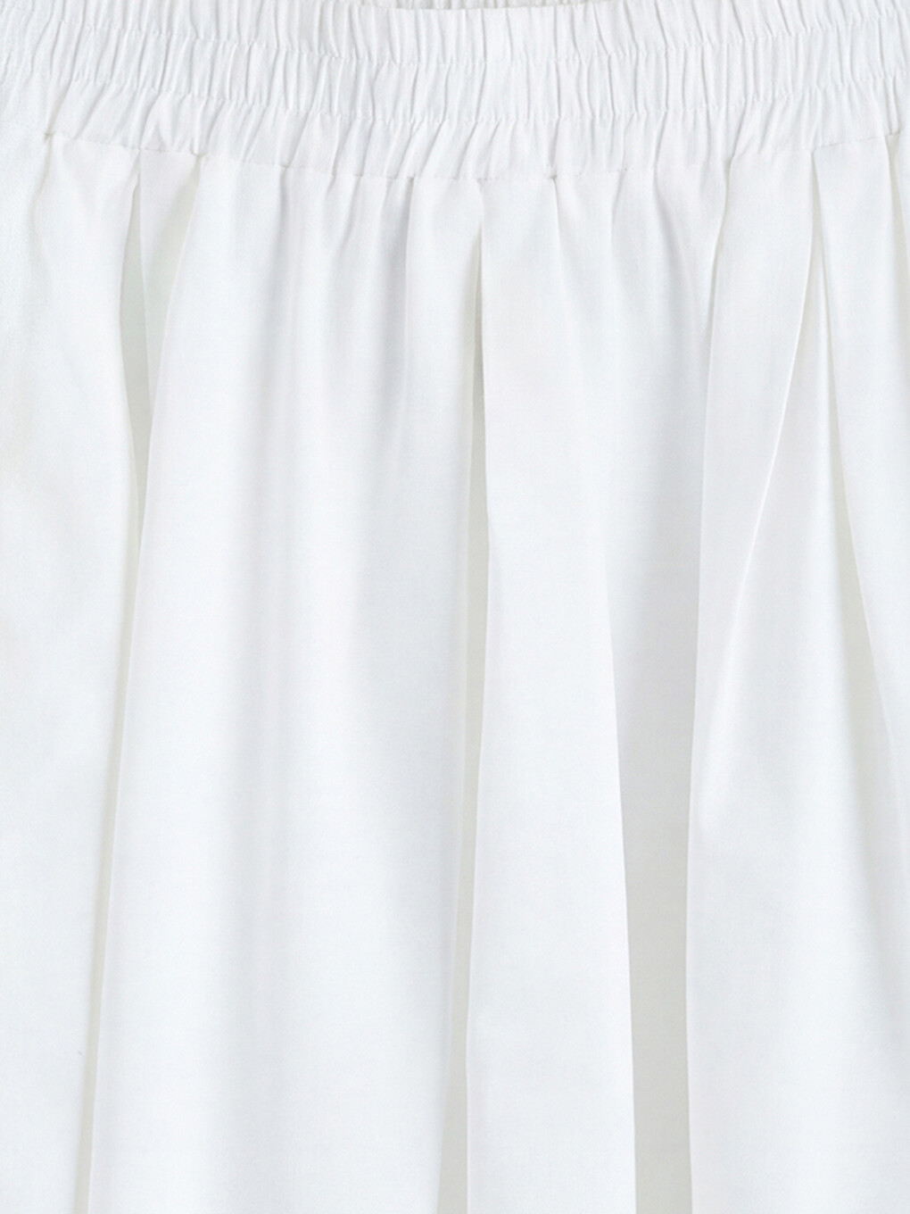 Elastic Waist Poplin Flared Skirt-6
