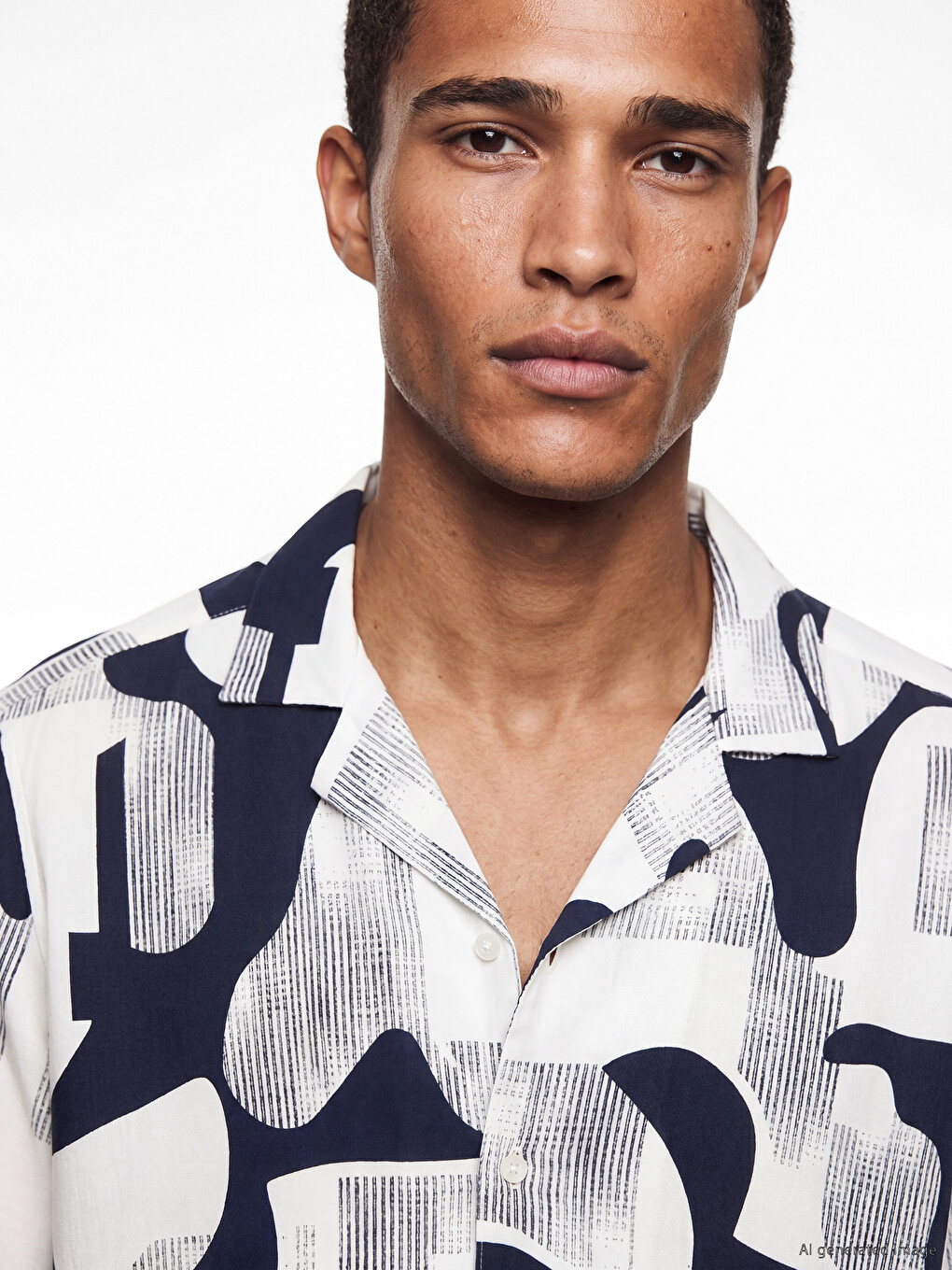 Regular Fit Patterned Viscose Men's Shirt-2