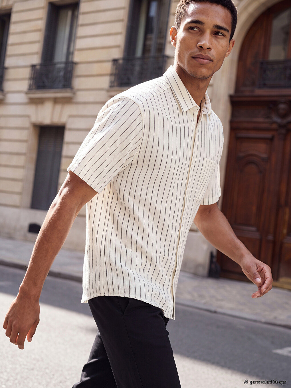 Regular Fit Striped Dobby Men's Shirt