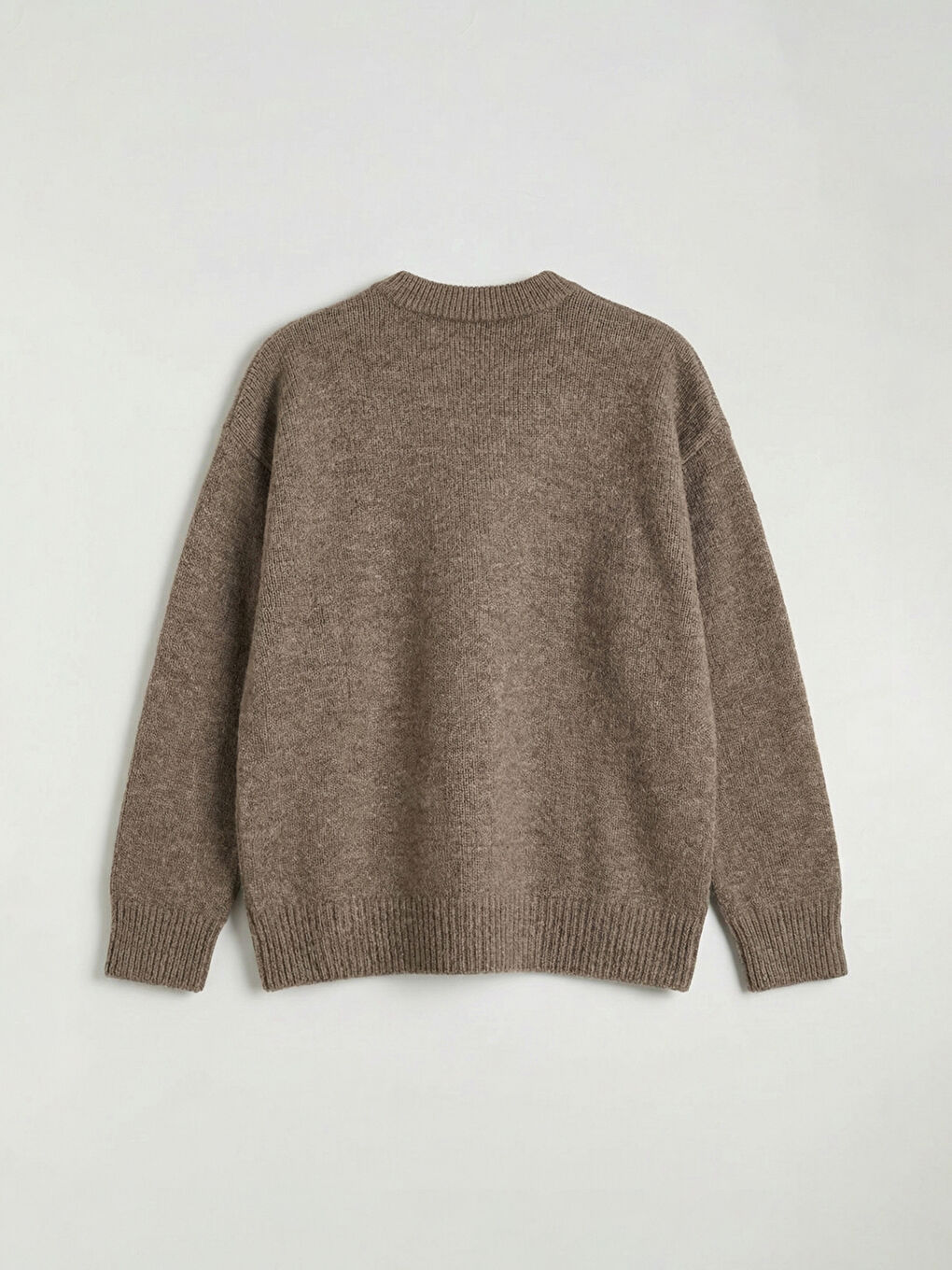 Bej Bisiklet Yaka Kadın Triko Kazak-5