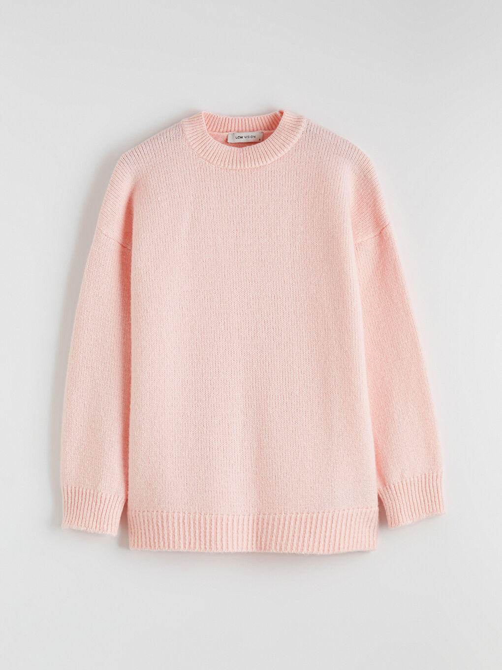 Pembe Bisiklet Yaka Kadın Triko Kazak-3