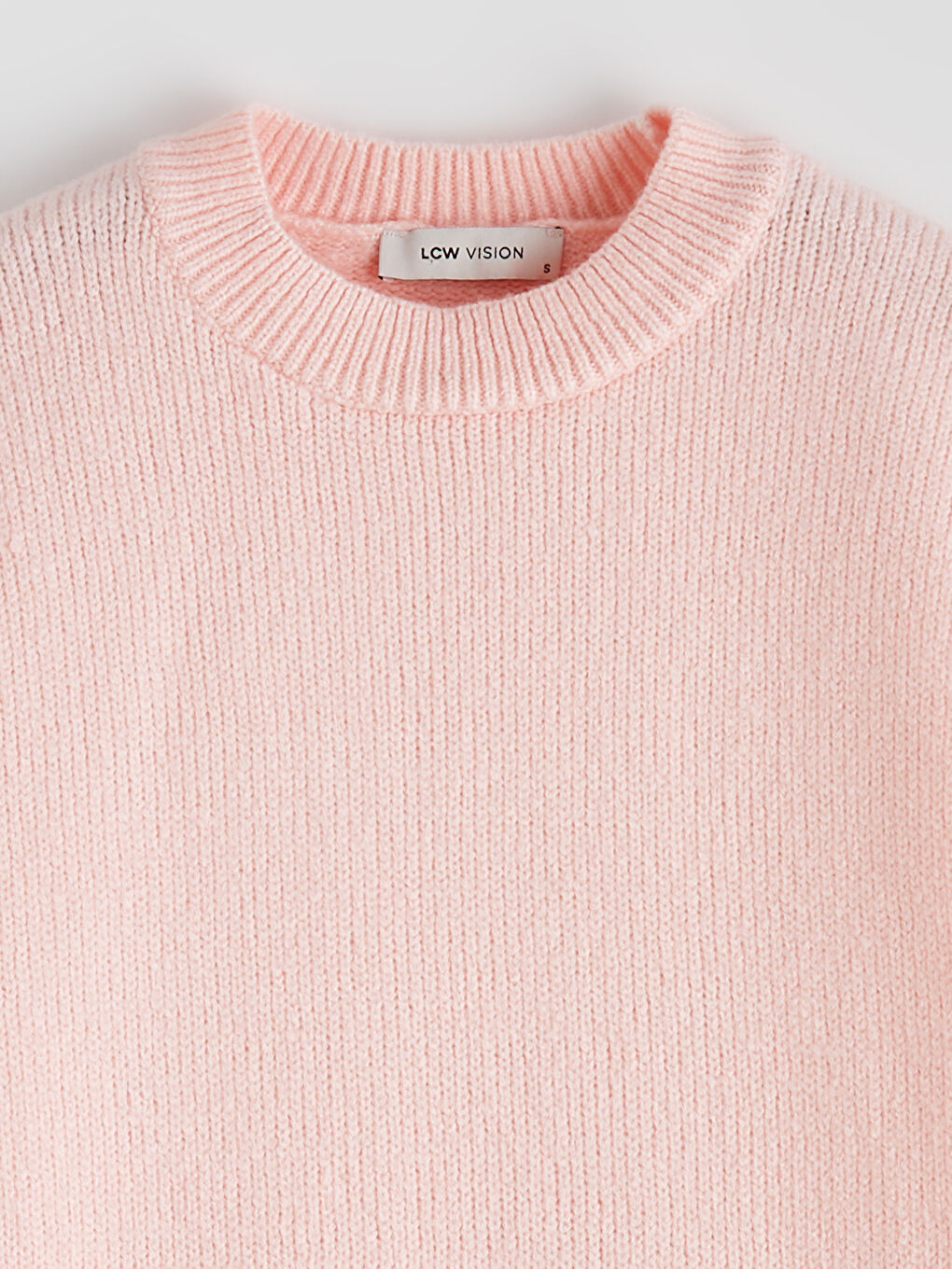 Pembe Bisiklet Yaka Kadın Triko Kazak-4