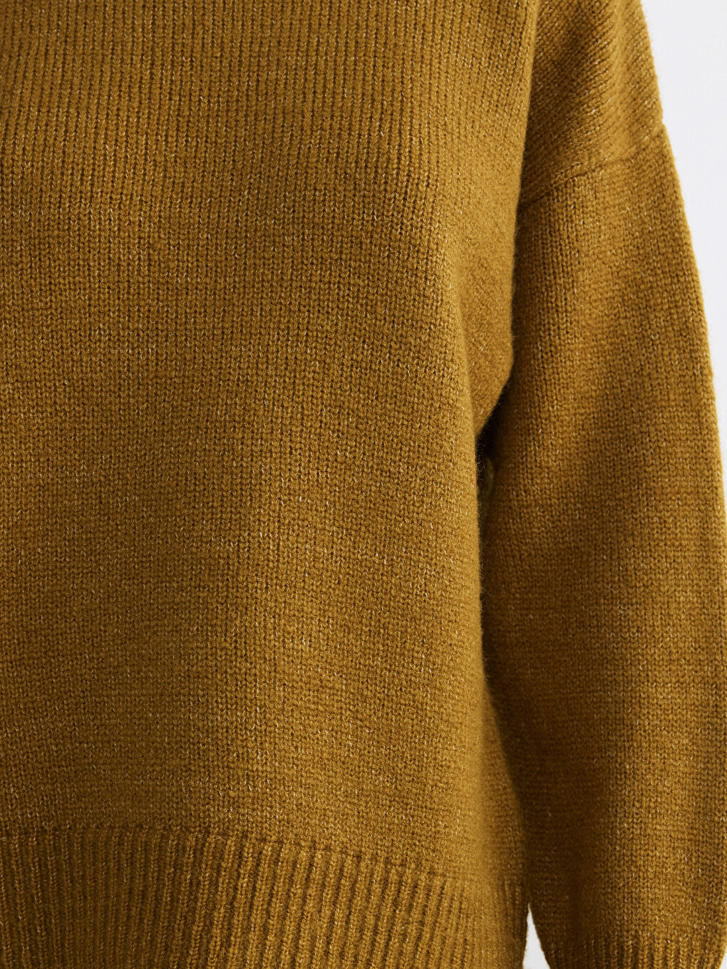 Yeşil Bisiklet Yaka Kadın Triko Kazak-2