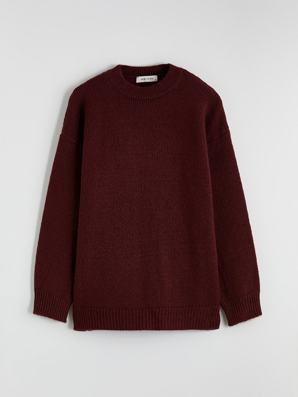 Bordo Bisiklet Yaka Kadın Triko Kazak-4