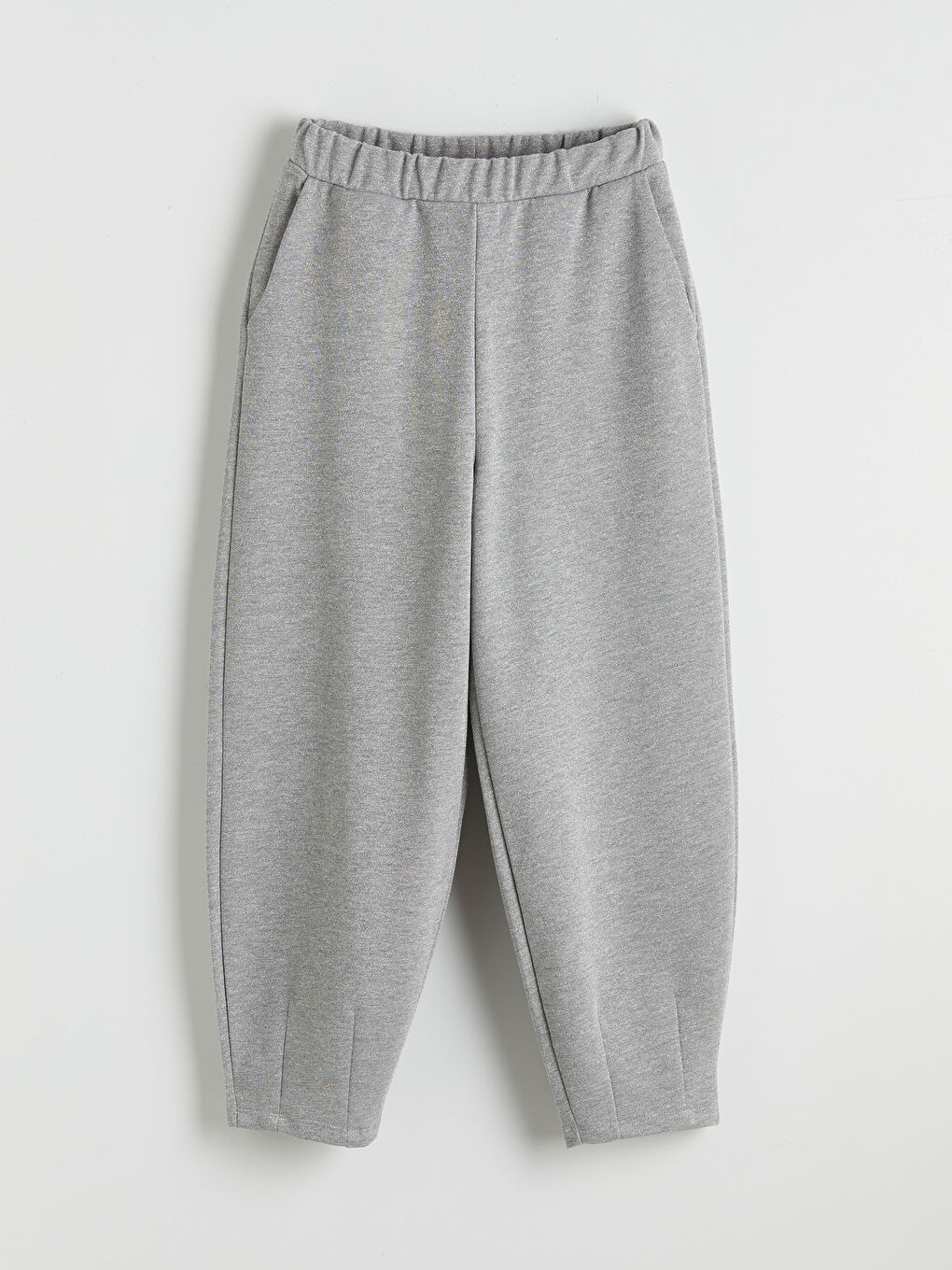 Gri Beli Lastikli Soft Touch Kadın Eşofman Altı	