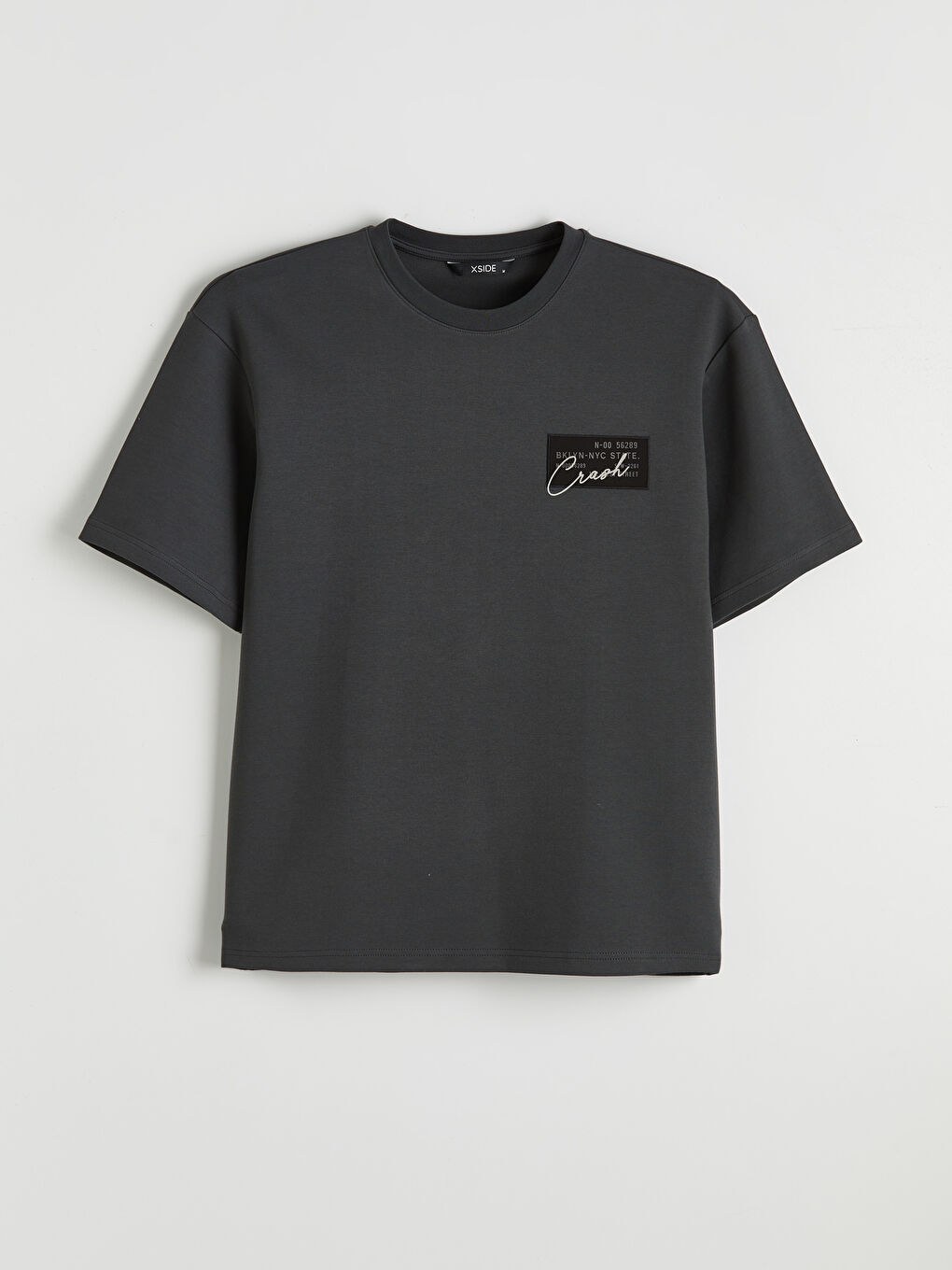 Antrasit Loose Fit NYC Baskılı Erkek Tişört
