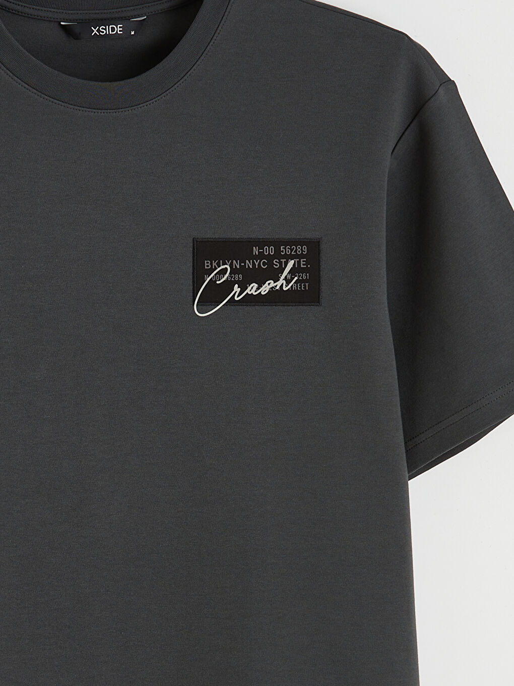 Antrasit Loose Fit NYC Baskılı Erkek Tişört-2