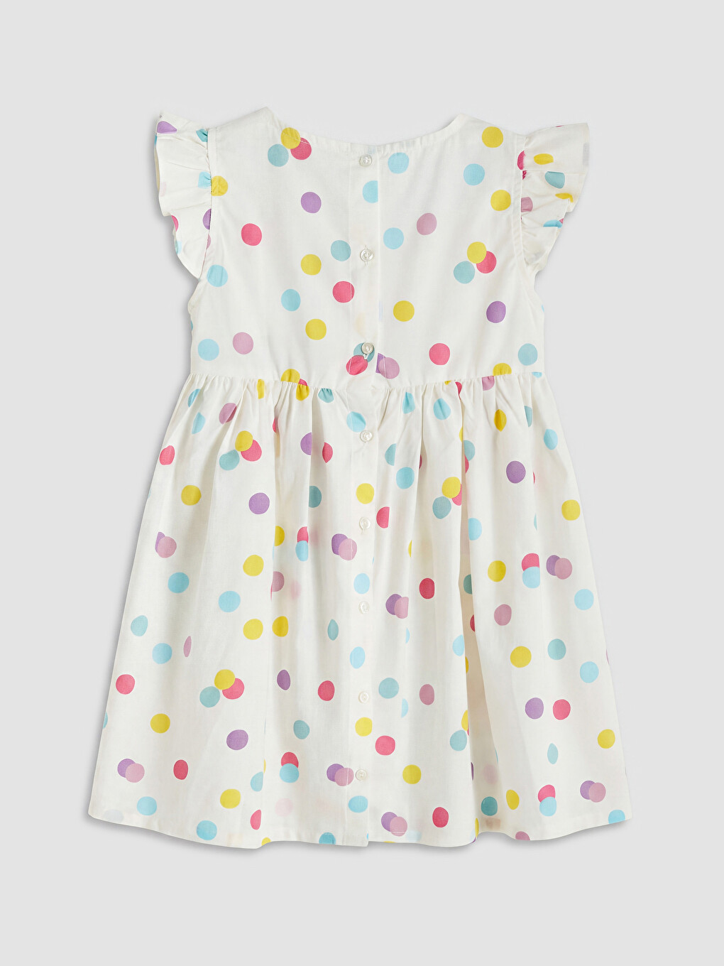 Crew Neck Printed Girls' Poplin Dress-1