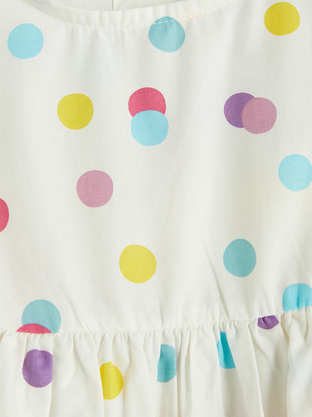Crew Neck Printed Girls' Poplin Dress-2