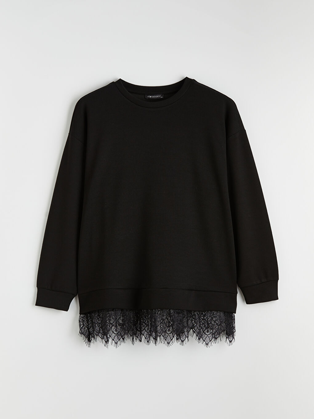 Siyah Soft Touch Püsküllü Kadın Sweatshirt Tunik