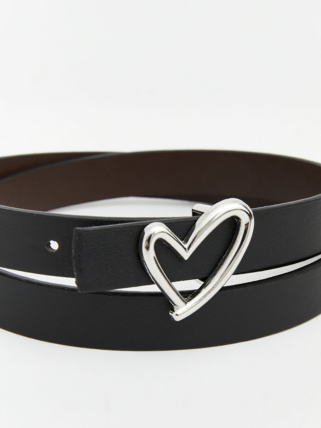 Siyah Deri Görünümlü Kız Bebek Kemer-3