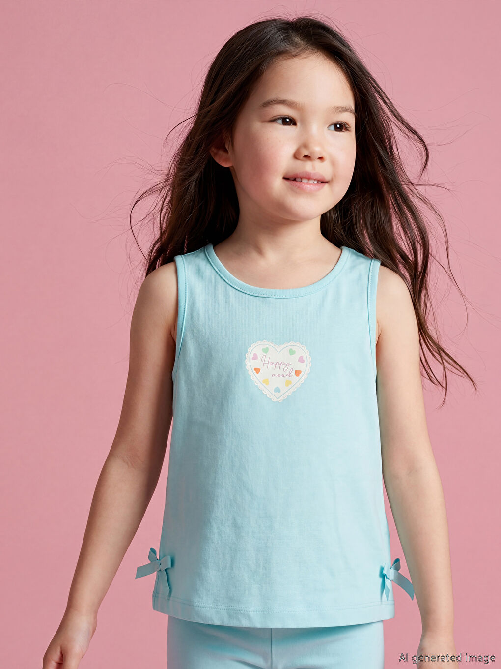 Crew Neck Printed Girls' Tank Top 2 Pack-1