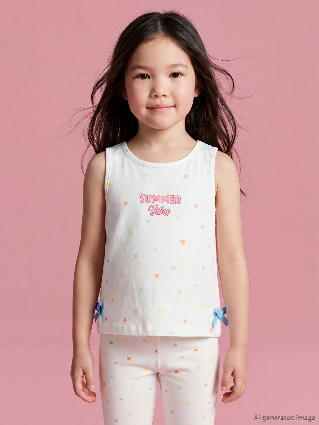 Crew Neck Printed Girls' Tank Top 2 Pack-2