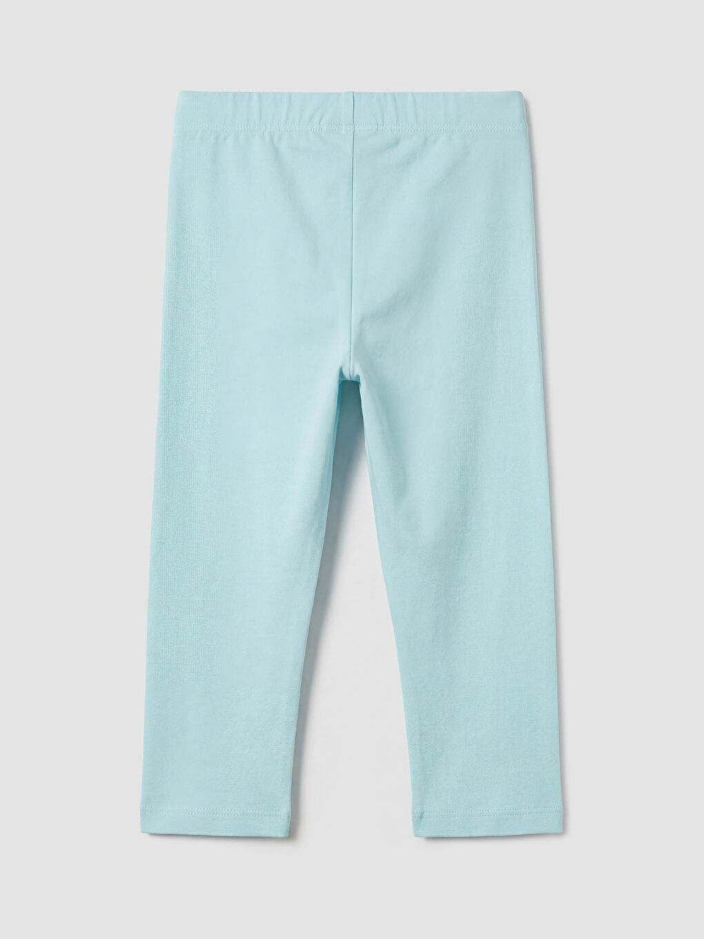 Turkuaz Beli Lastikli Baskılı Kız Çocuk Tayt 2'li-2