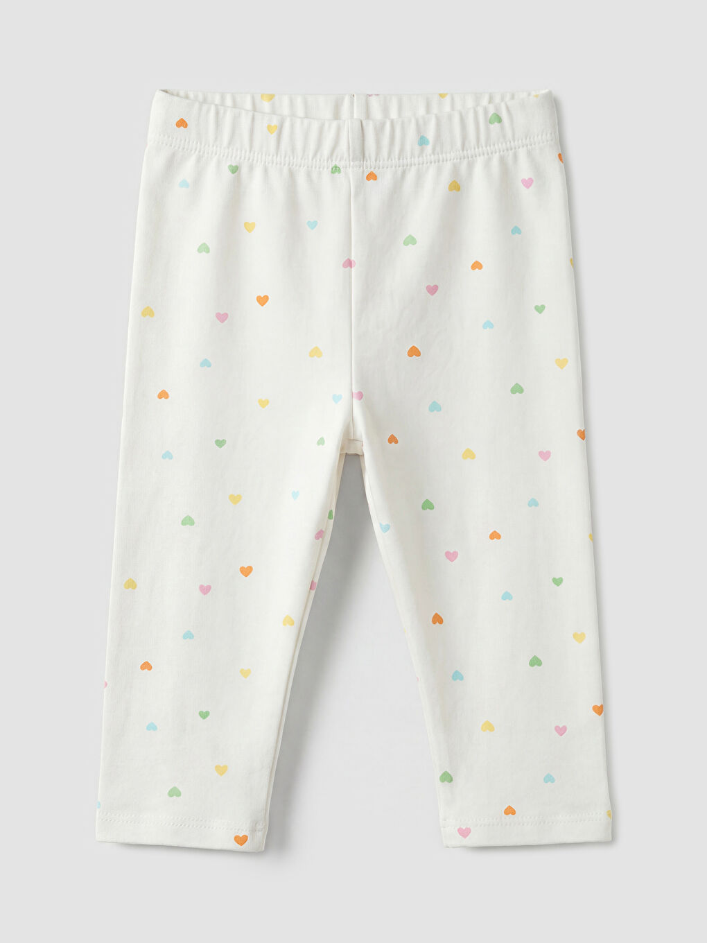 Turkuaz Beli Lastikli Baskılı Kız Çocuk Tayt 2'li-3