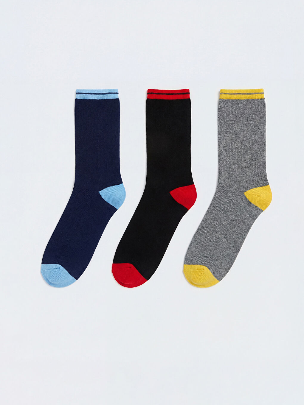 Karışık Renk Bloklu Erkek Çocuk Soket Çorap 3'lü