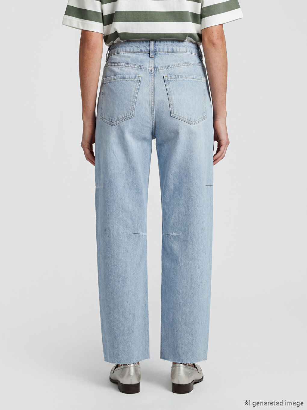 İndigo Barrel Fit Kadın Jean Pantolon-3