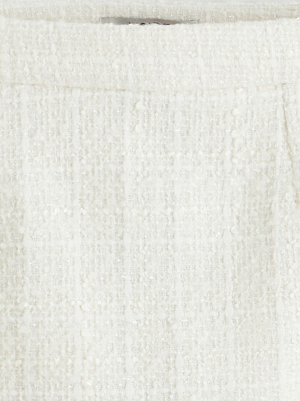 Ekru Beli Fermuarlı Tüvit Mini Etek-2