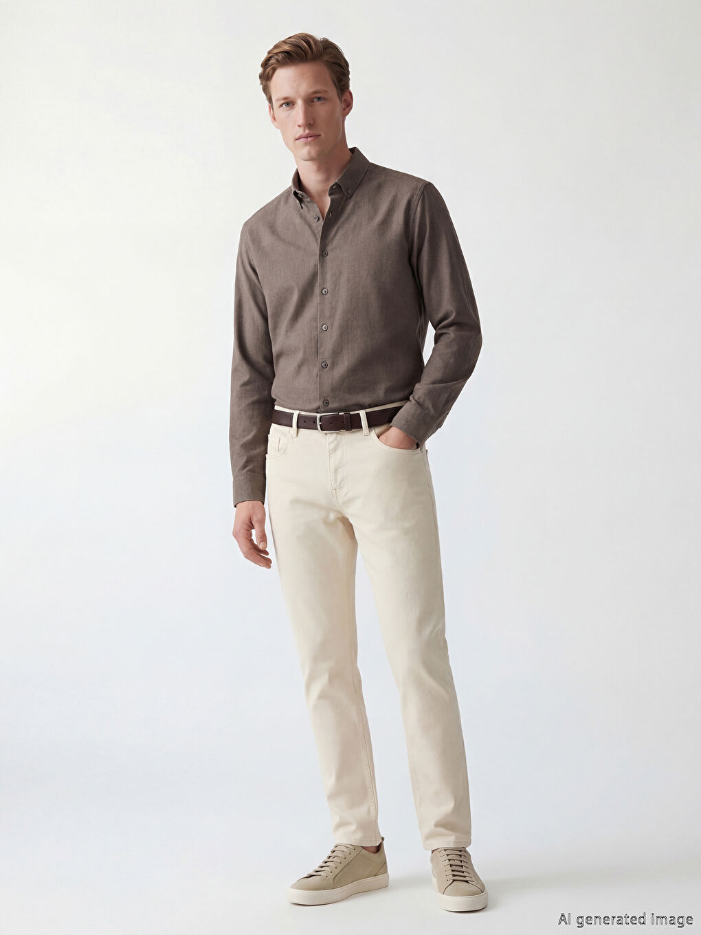 Kahverengi Regular Fit Erkek Oduncu Gömlek-1