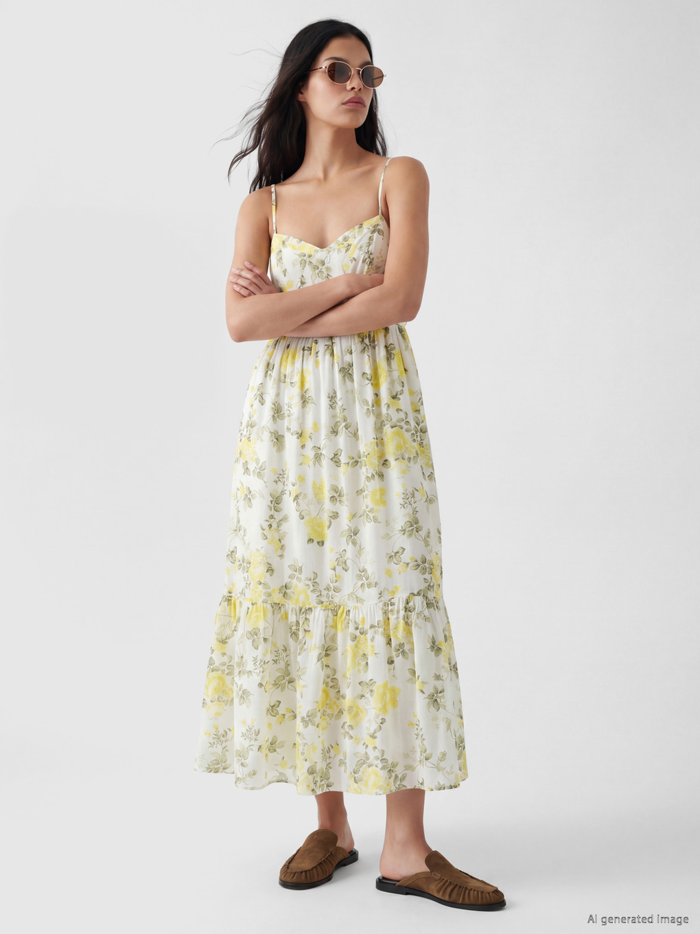 Strappy Floral Layered Dress