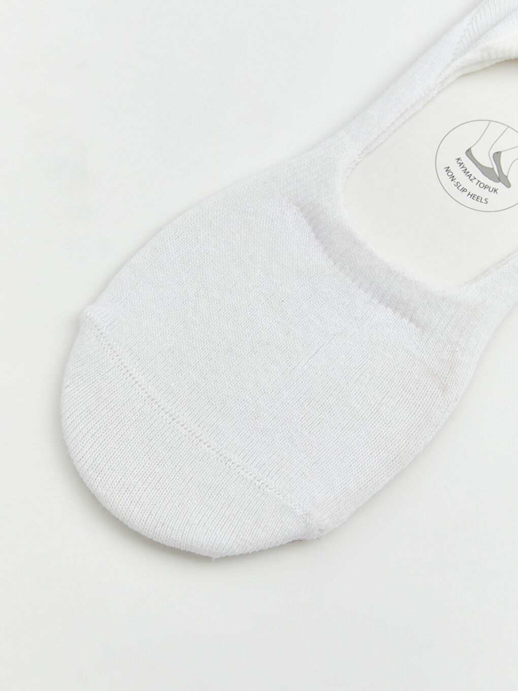 Beyaz Kaymaz Topuk Kadın Babet Çorap 7'li-2