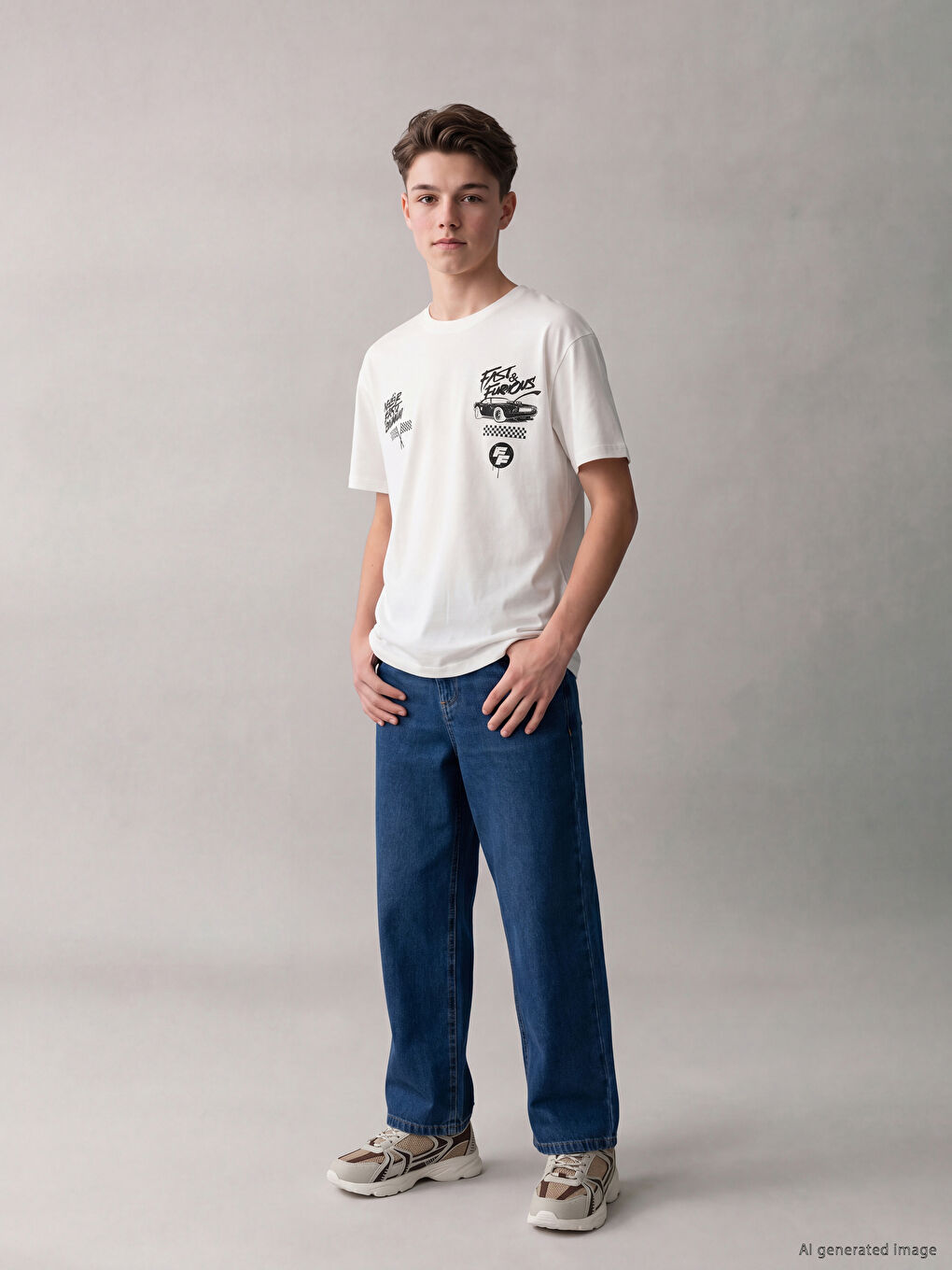 Crew Neck Fast & Furious Printed Boys' T-Shirt-1