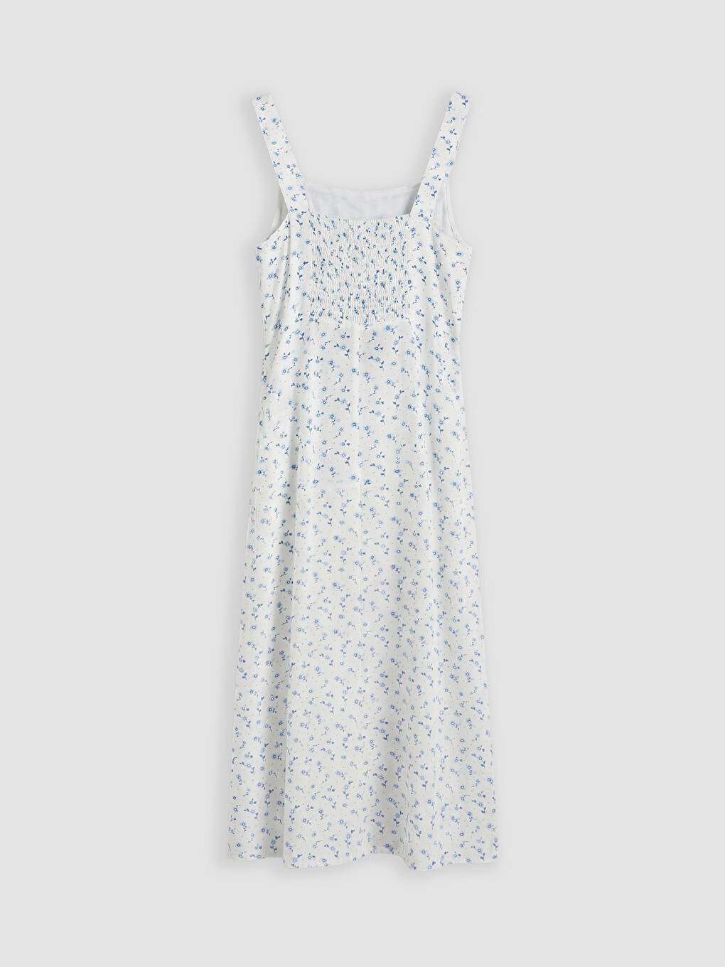 Square Neck Floral Poplin Dress-5