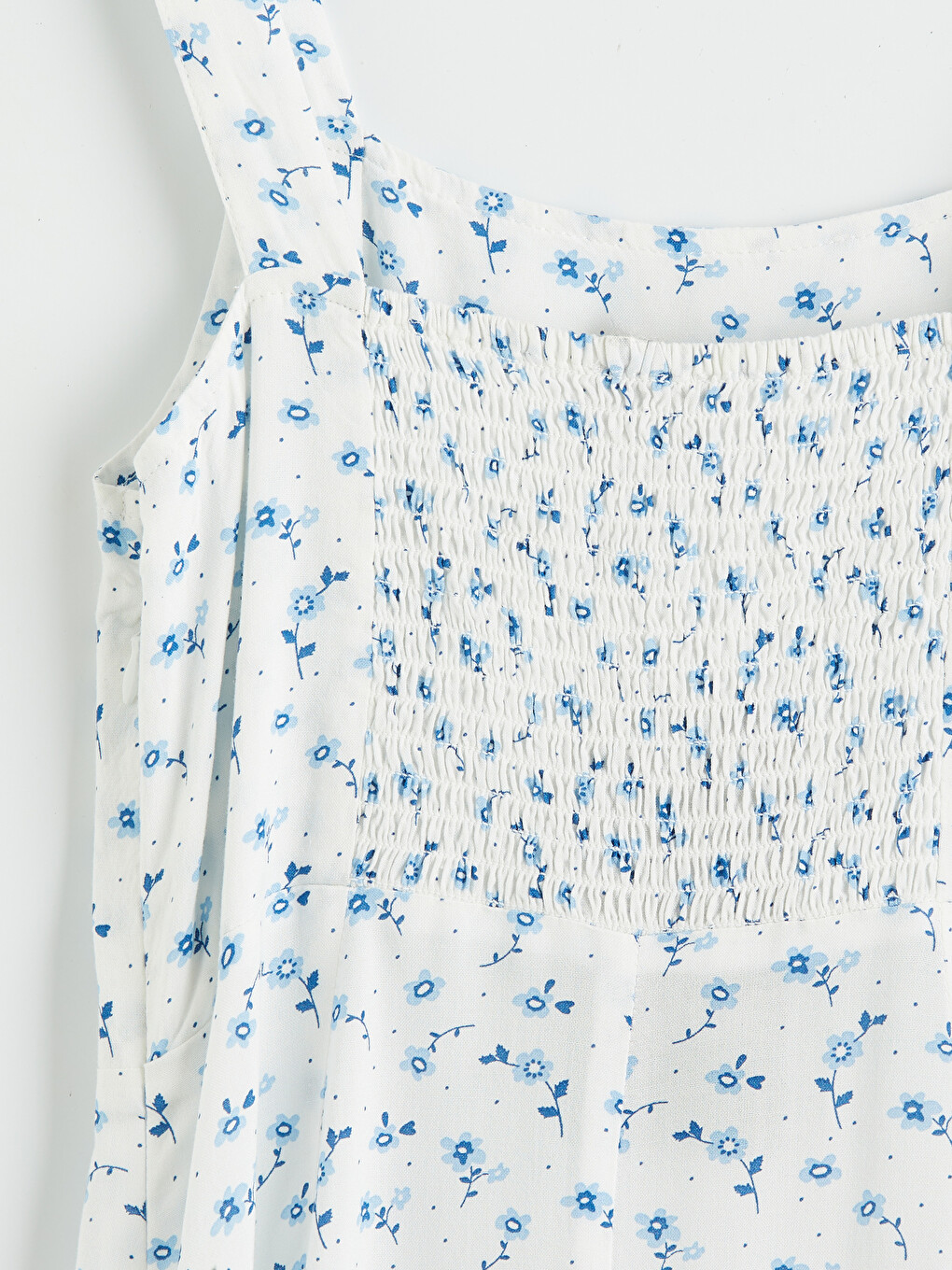 Square Neck Floral Poplin Dress-7