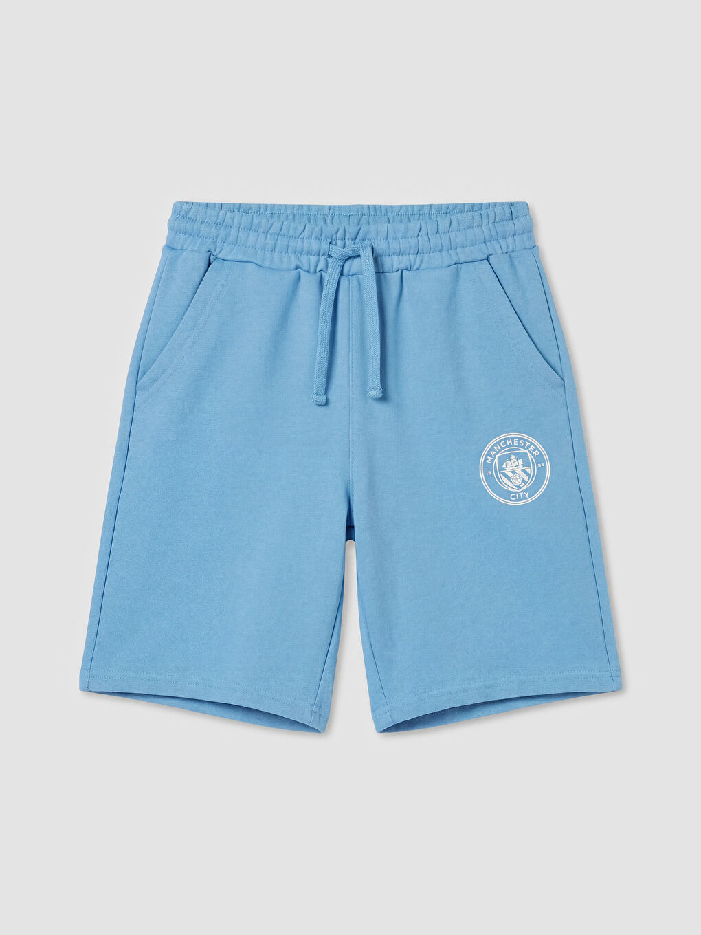 Mavi Manchester City Baskılı Erkek Çocuk Şortlu Takım-2