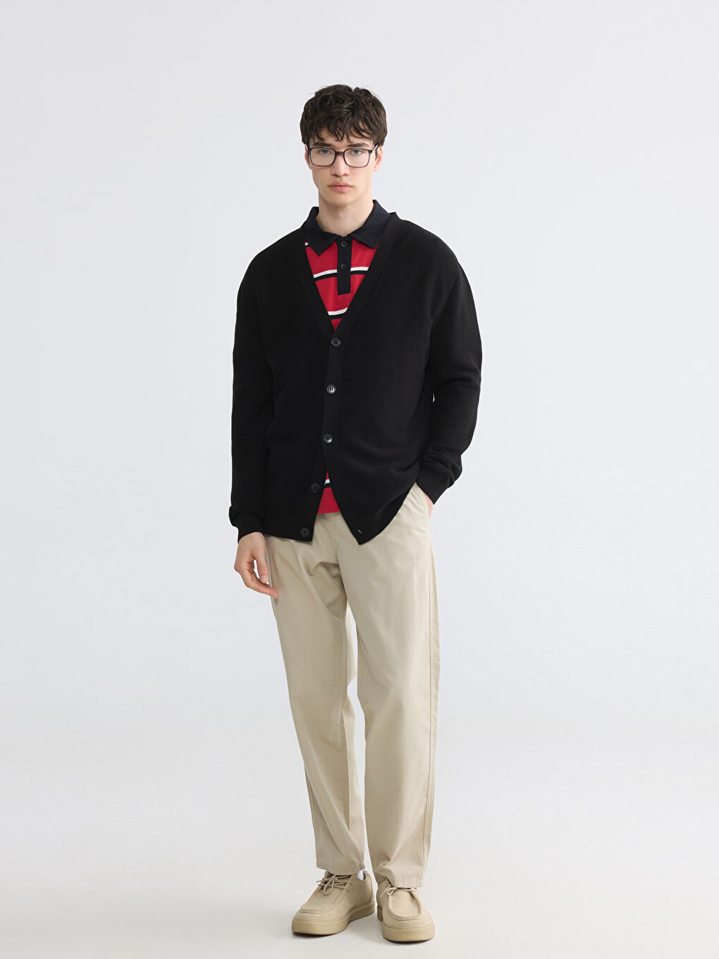 Мужские брюки свободного кроя из габардина