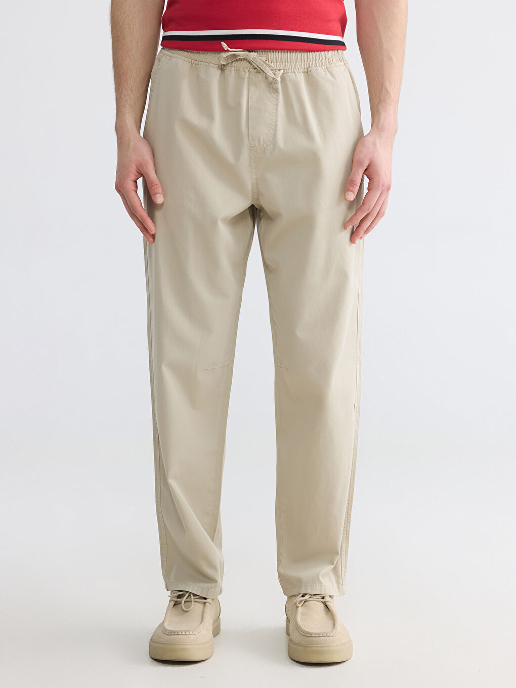 Мужские брюки свободного кроя из габардина-1