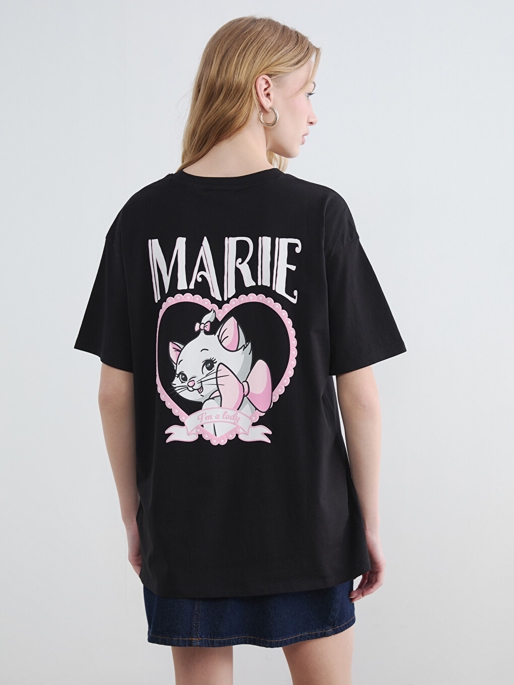 Marie Cat Printed 100% Cotton Women's T-shirt-3