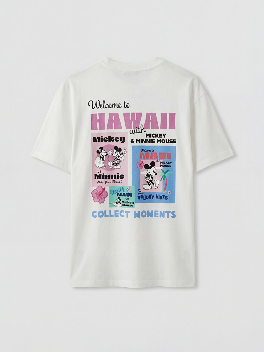 Crew Neck Mickey Mouse Printed Women's Loose Fit T-Shirt-2