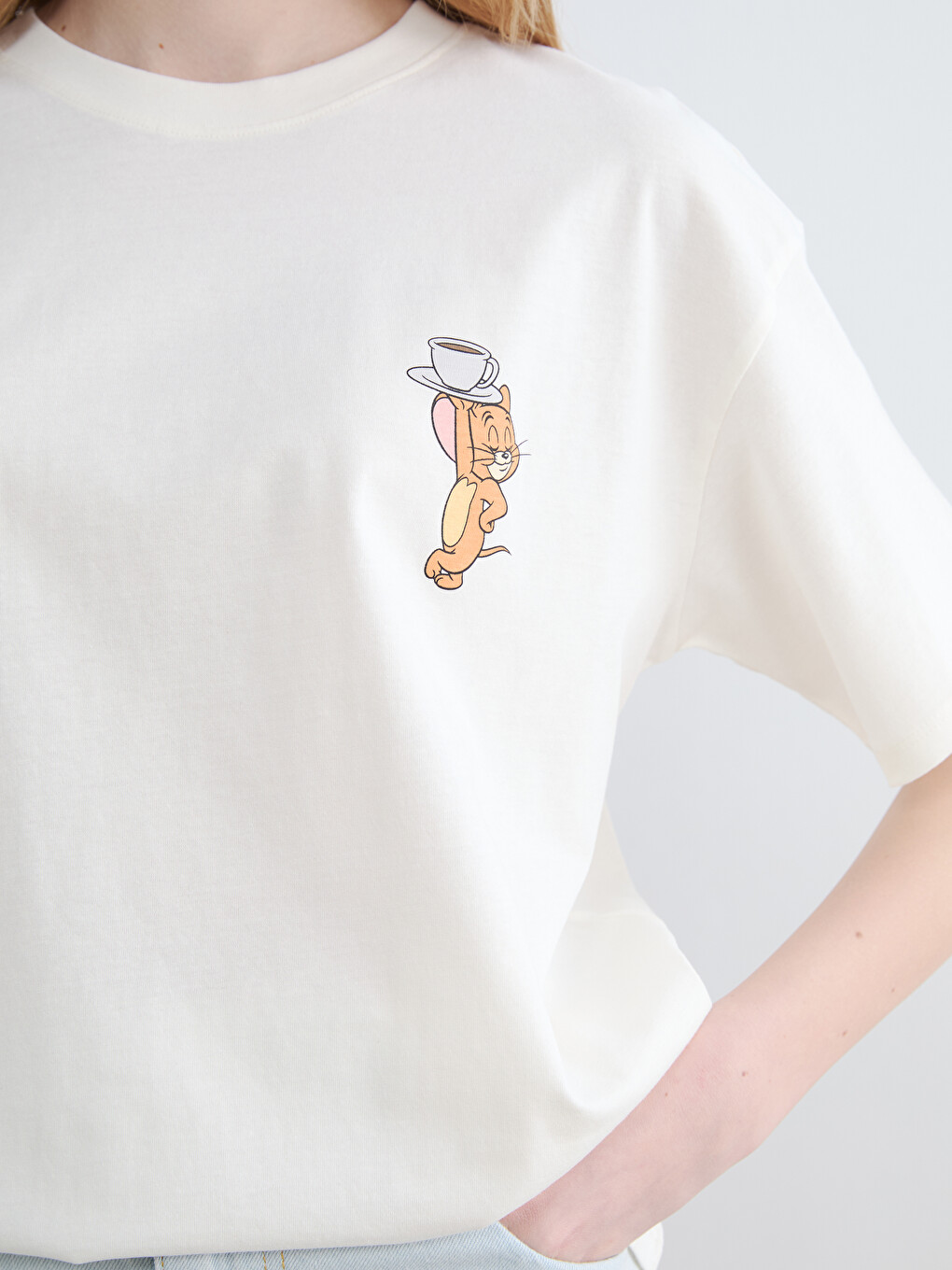 Woman Beige T-Shirt-2