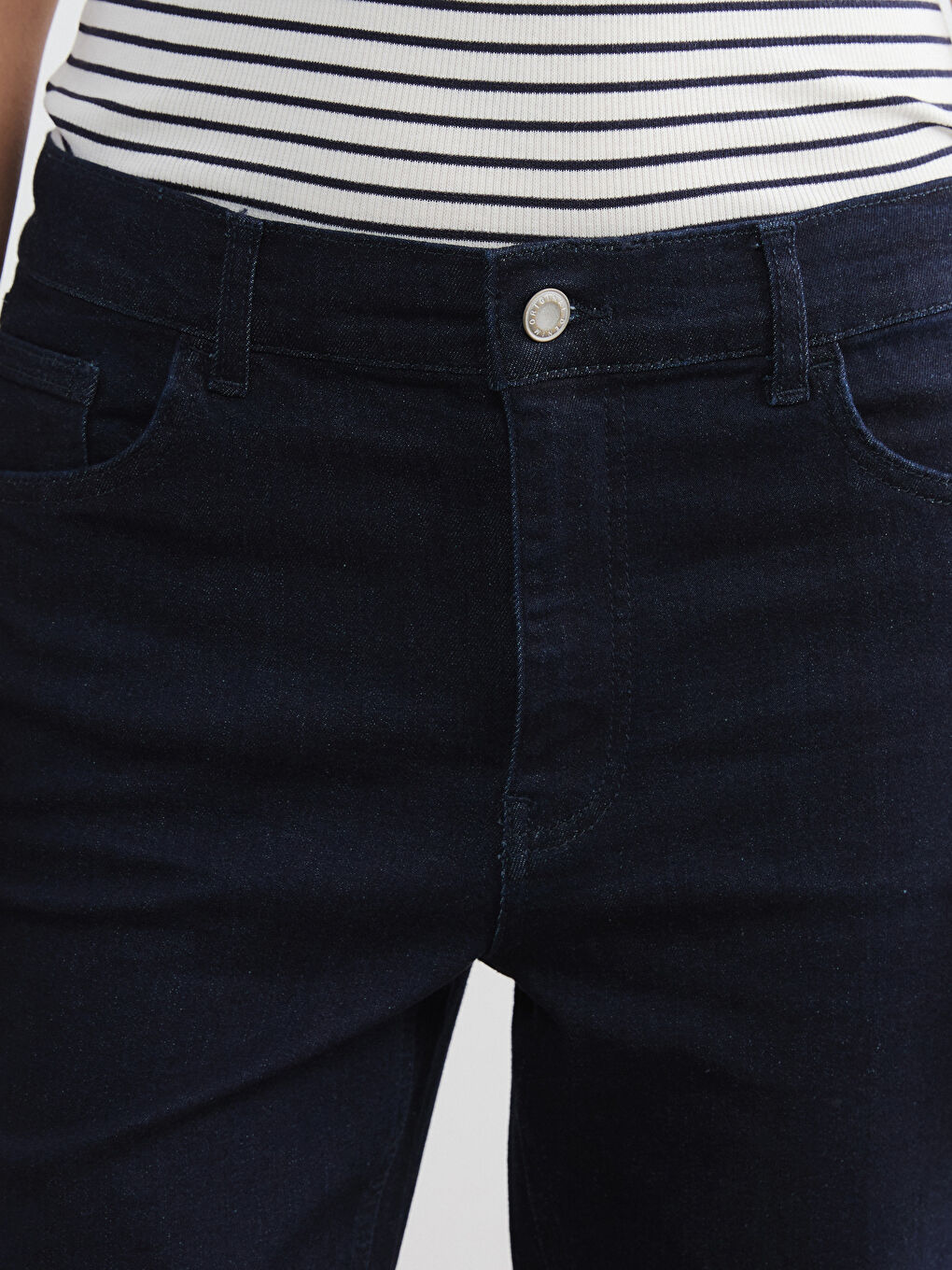 Siyah Yüksek Bel Flare Kadın Jean Pantolon-2