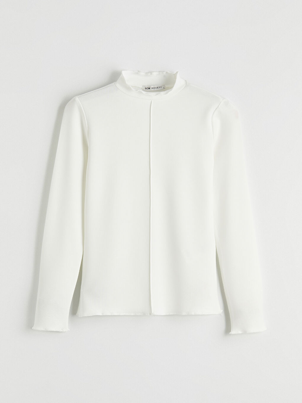 Ekru Dik Yaka Kadın Body