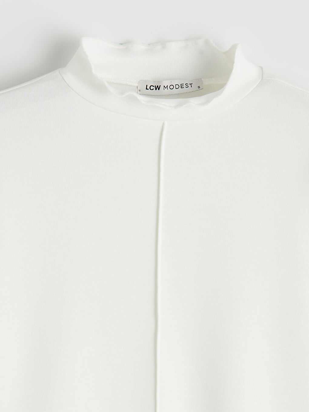 Ekru Dik Yaka Kadın Body-1