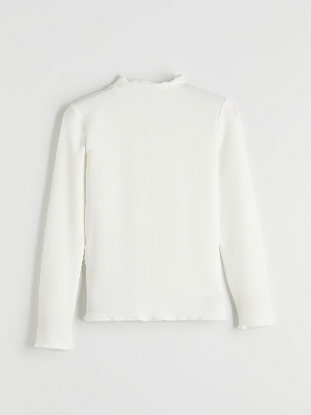 Ekru Dik Yaka Kadın Body-2