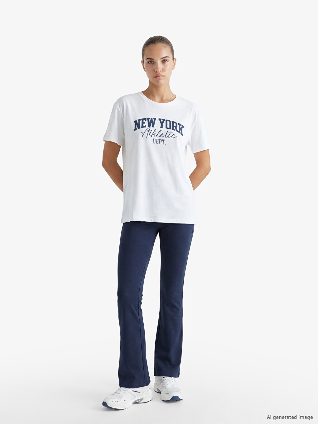 Woman White Sports T-shirt-1