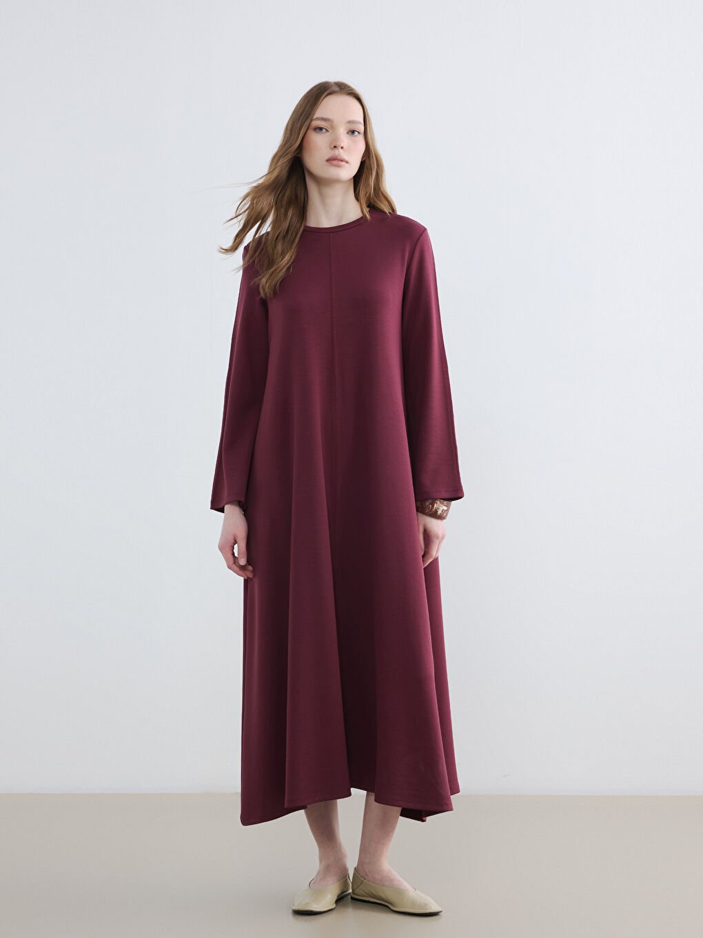 Crew Neck A Form Dress