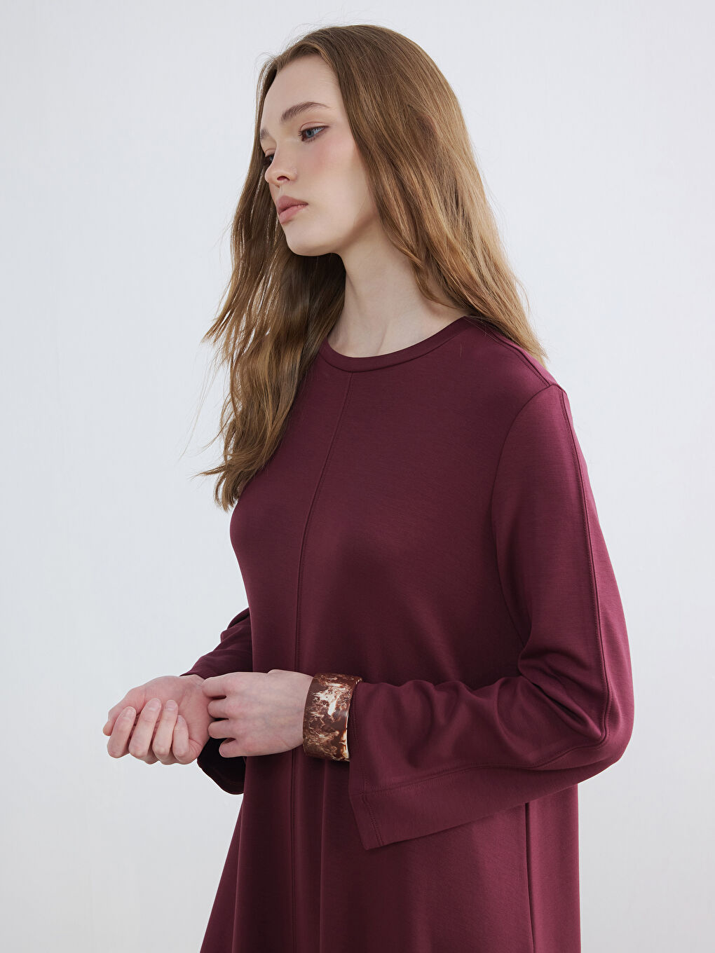 Crew Neck A Form Dress-1