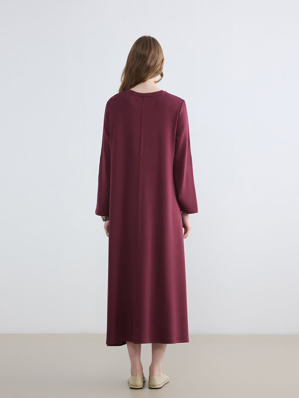 Crew Neck A Form Dress-3
