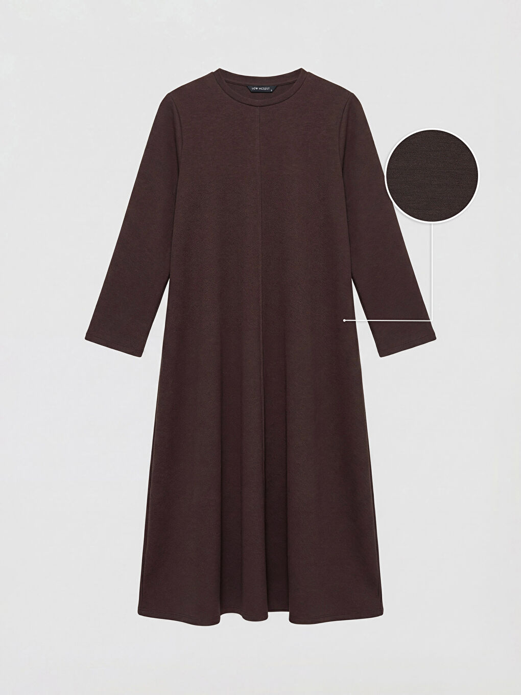 Kahverengi Bisiklet Yaka A Kesin Elbise