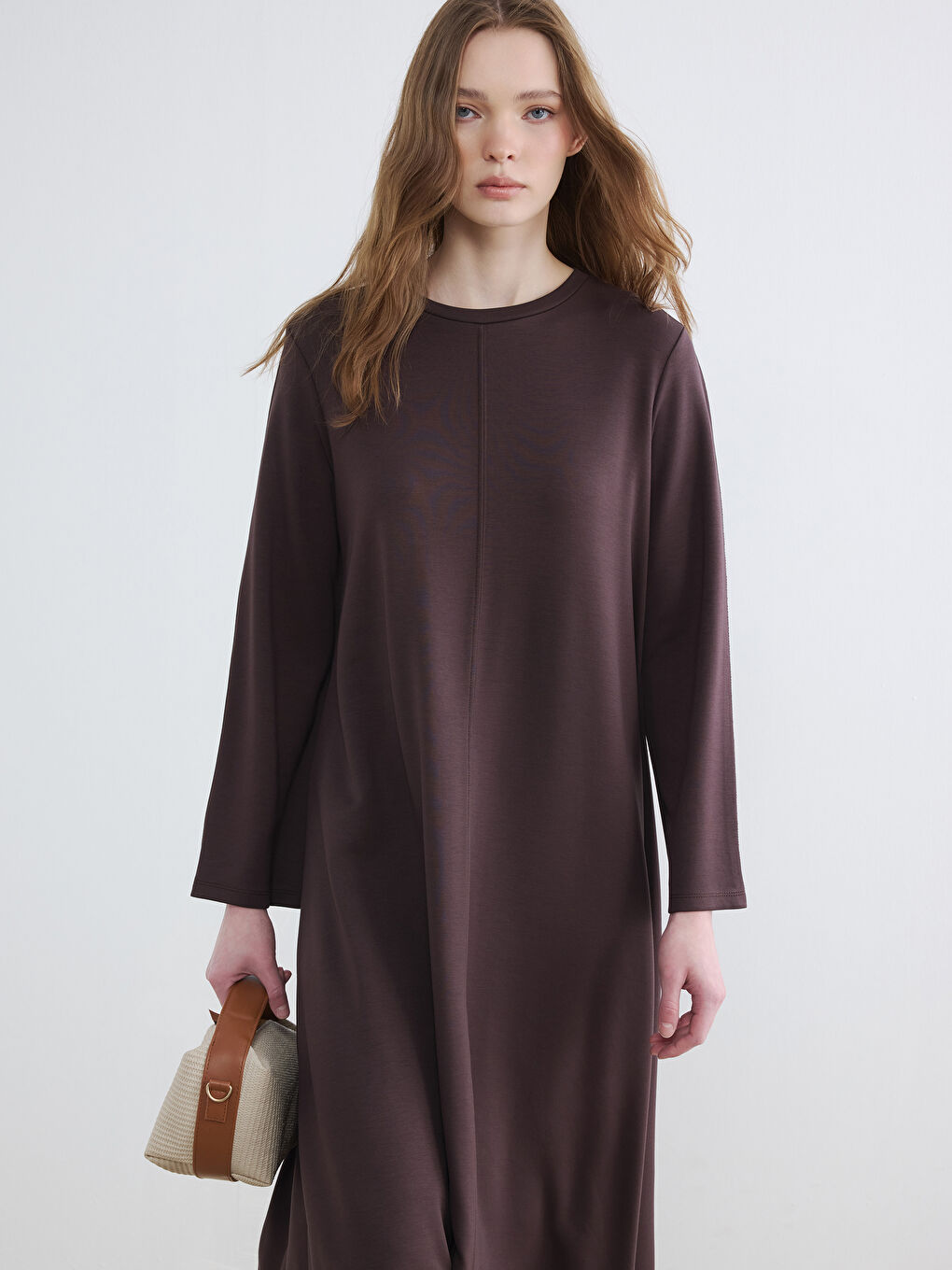 Crew Neck A Form Dress-1