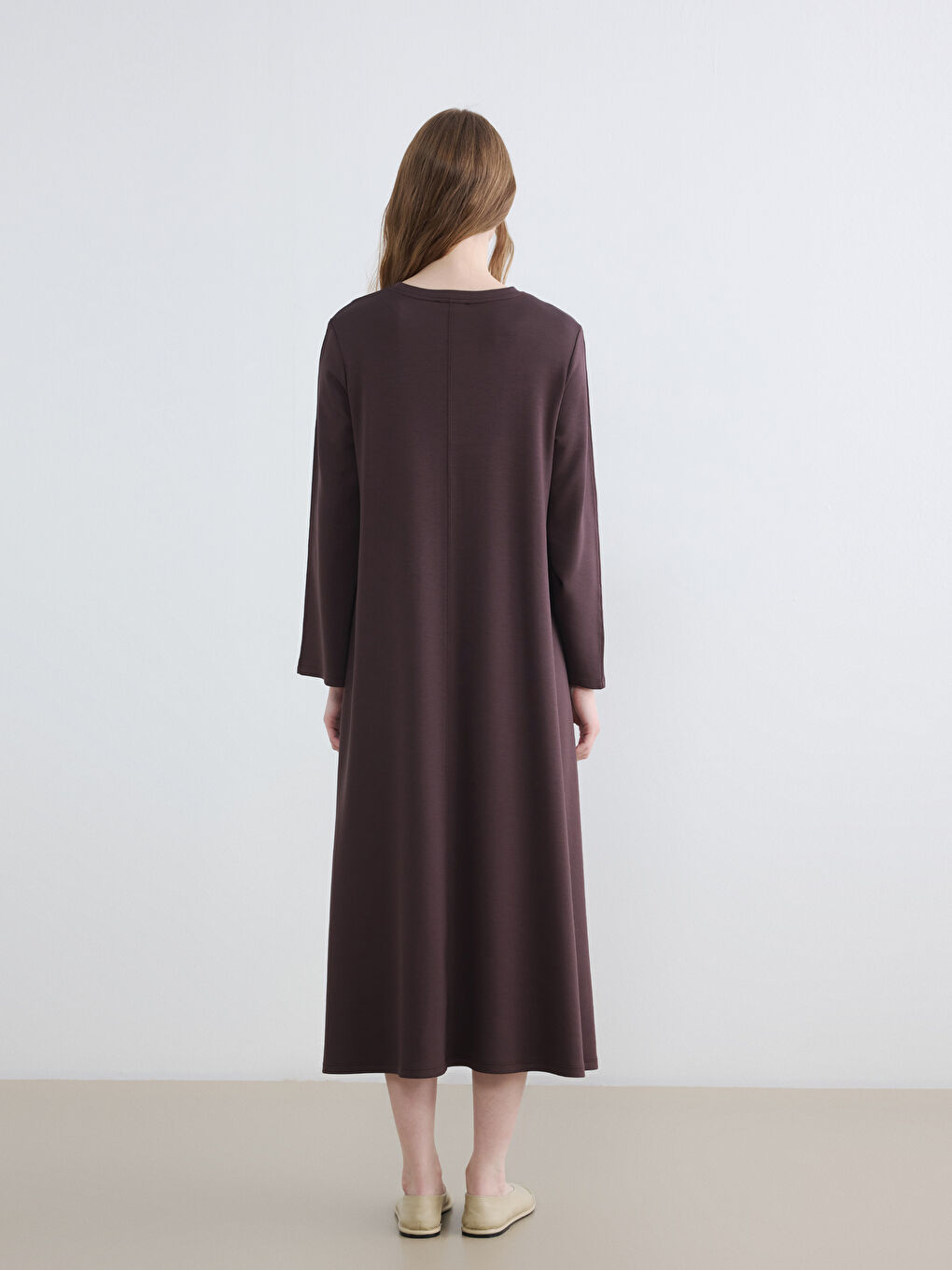 Crew Neck A Form Dress-3