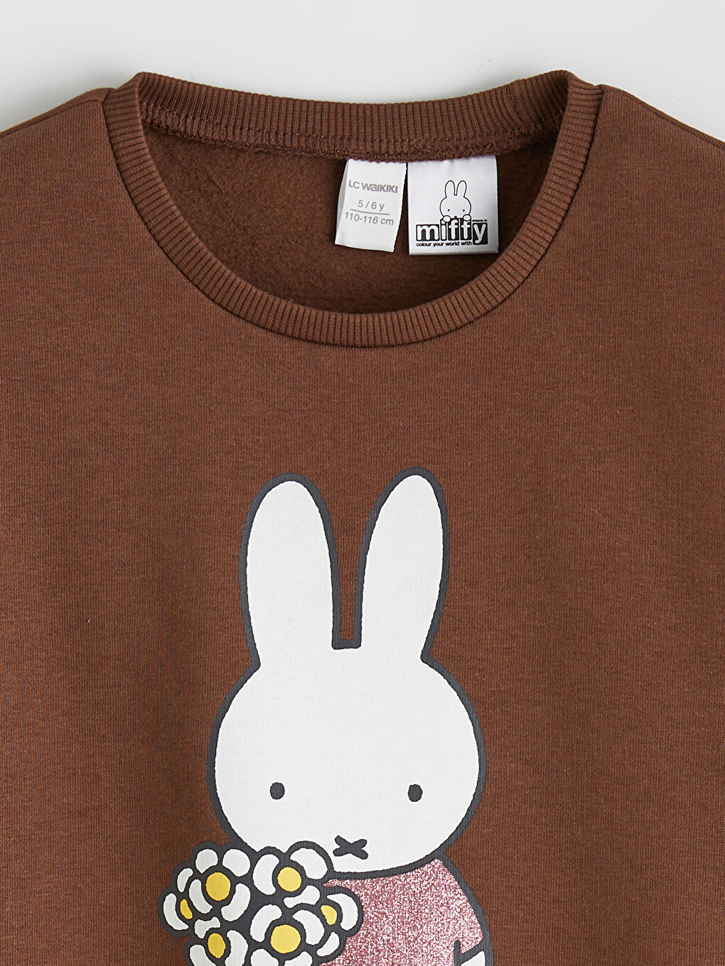 Kahverengi Miffy Baskılı Kız Çocuk Kalın Sweatshirt-2