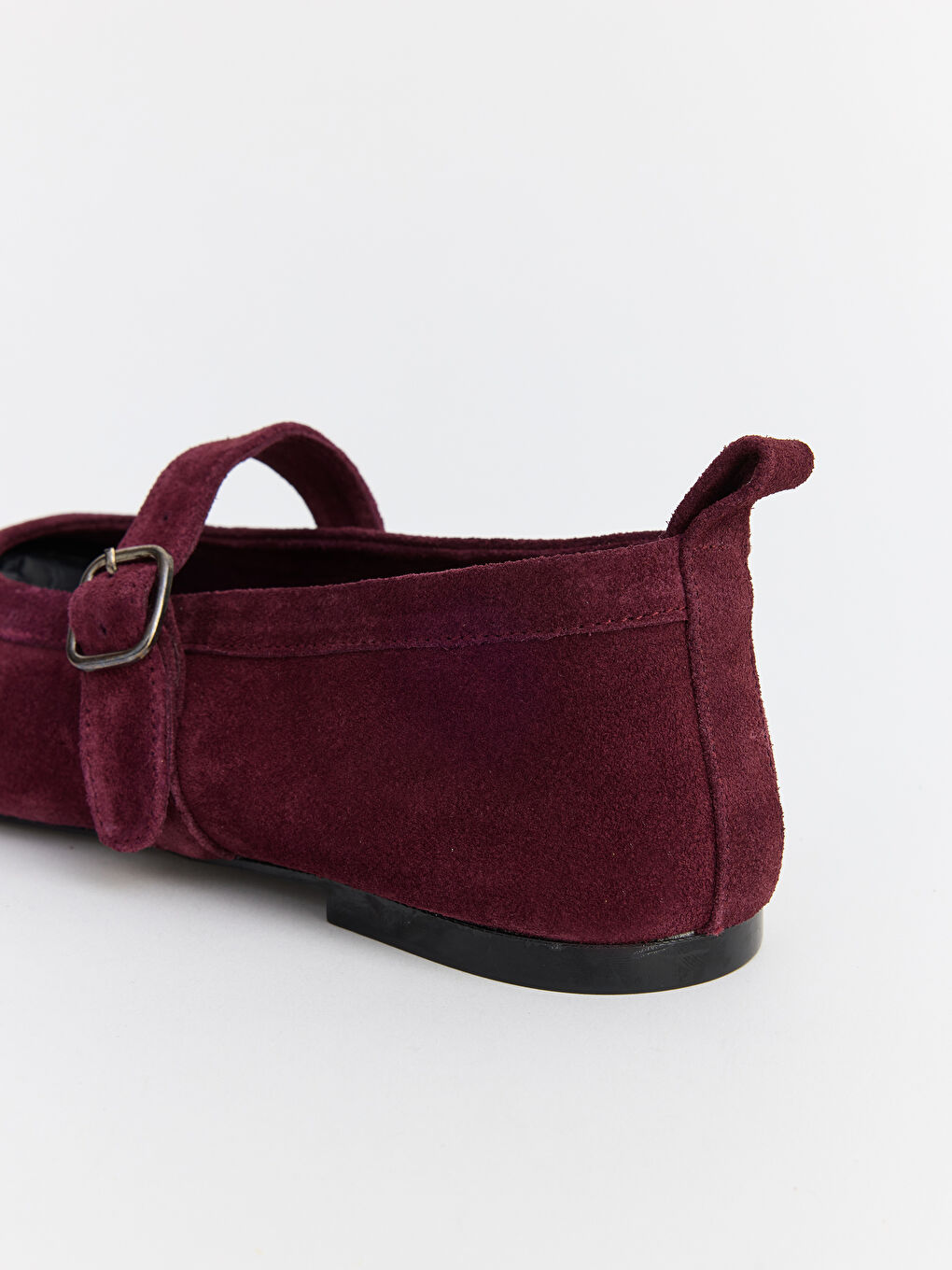 Bordo Süet Görünümlü Kadın Babet-4