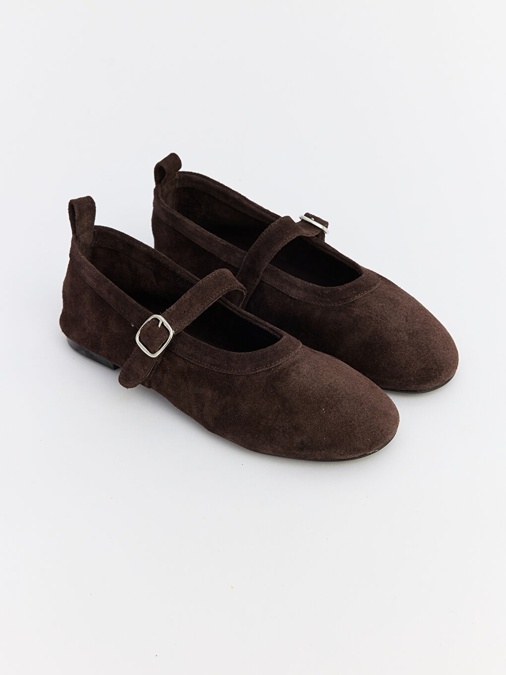 Kahverengi Süet Görünümlü Kadın Babet