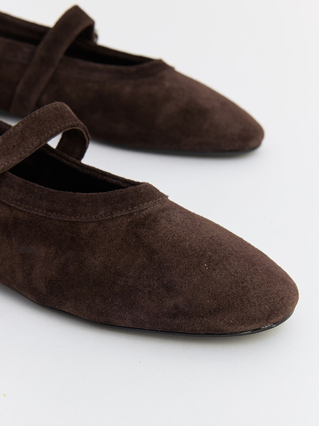 Kahverengi Süet Görünümlü Kadın Babet-2