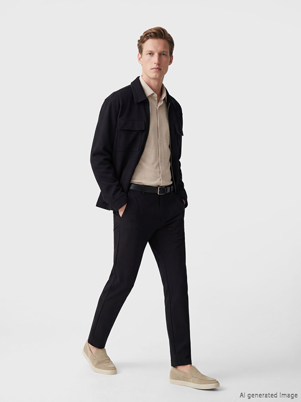 Siyah Standart Kalıp Erkek Pantolon